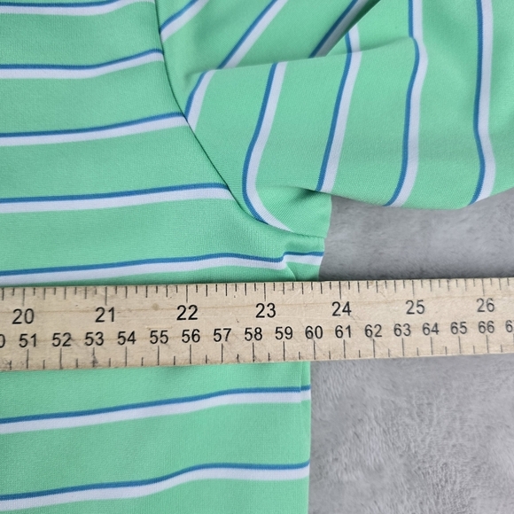 Under Armour Golf Men's XL Polo Shirt Loose Green Striped - Picture 5 of 7